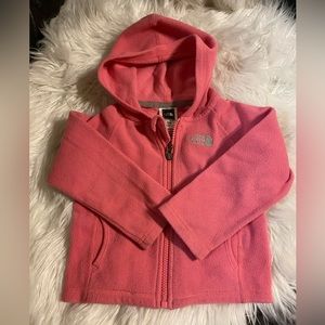 The north face pink fleece zip up 2t